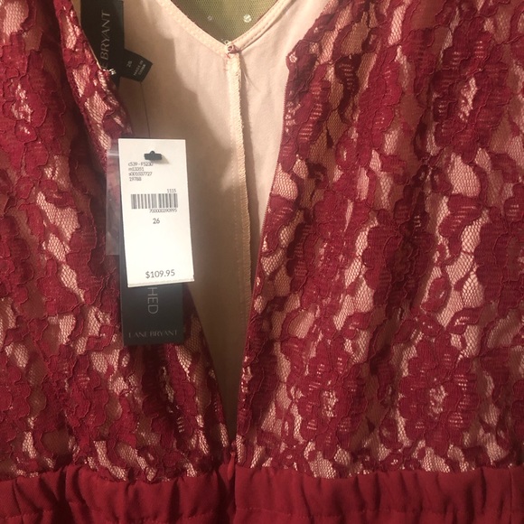 NWT Lane Bryant One Piece Wide Leg Pant Suit Lace Zip Up Holiday - Picture 7 of 7